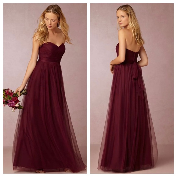 Jenny Yoo Collection Annabelle Convertible Tulle Dress in Black Cherry - Picture 1 of 16